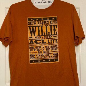 Willie Nelson original concert tee ACL Live orange sze XL